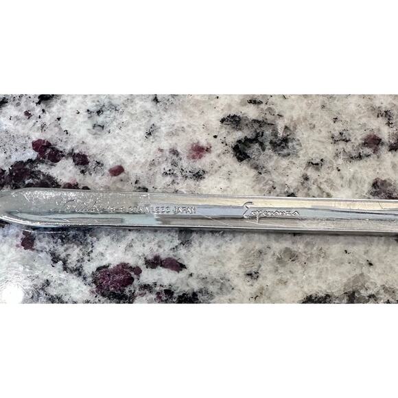 Noritake Gold Esperanza Stainless-Vintage Japan-Retired Rare Iced Tea Spoon - Picture 3 of 3